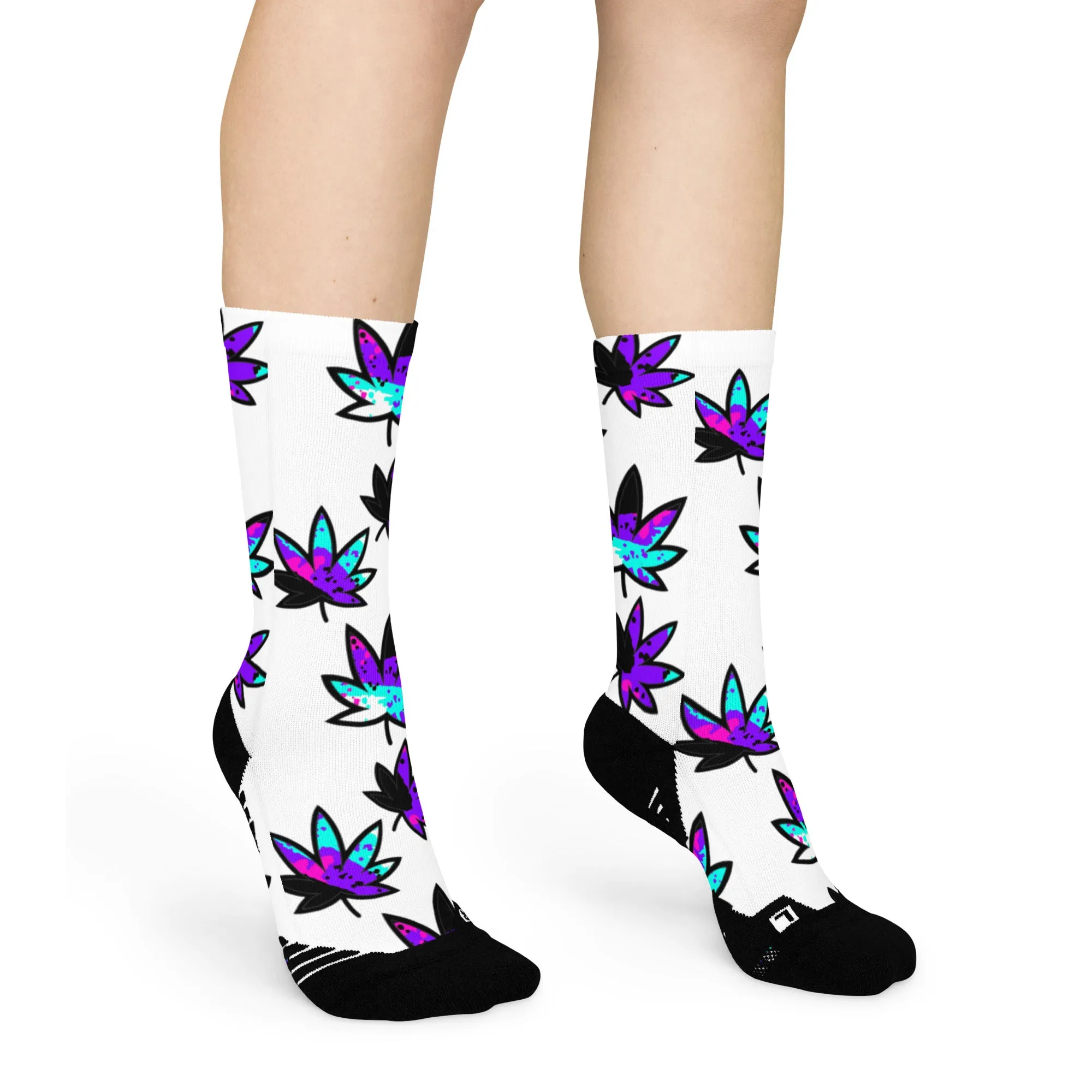 Purple Drip Leaf Basketball socks