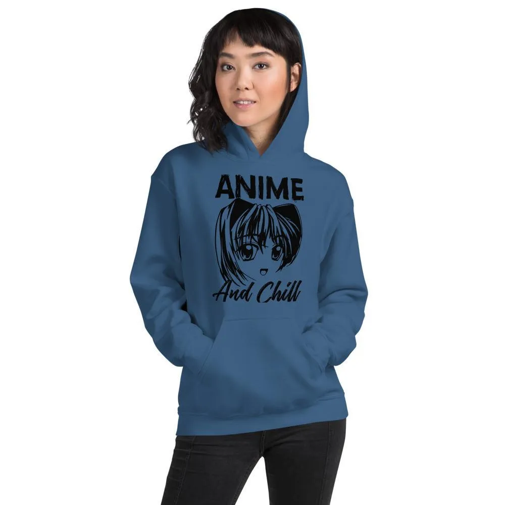 "Anime and Chill" | Happy Girl | Unisex Hoodie