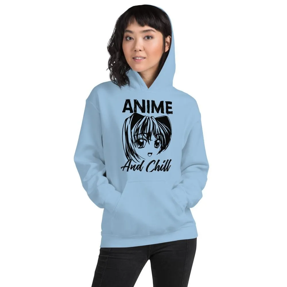 "Anime and Chill" | Happy Girl | Unisex Hoodie