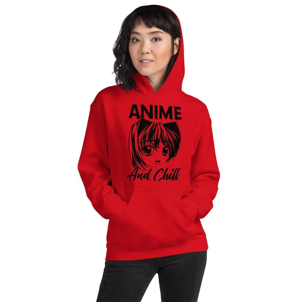 "Anime and Chill" | Happy Girl | Unisex Hoodie