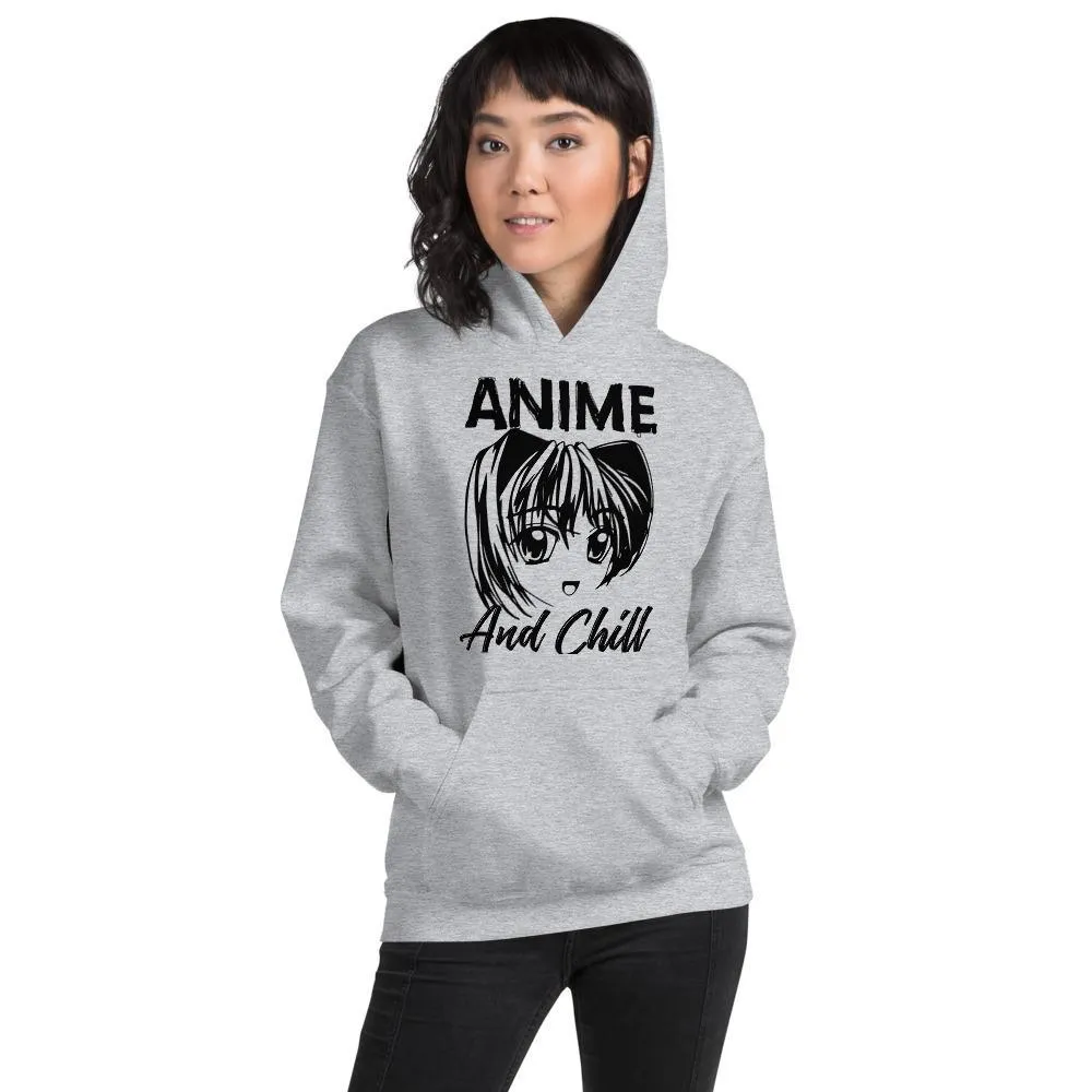 "Anime and Chill" | Happy Girl | Unisex Hoodie