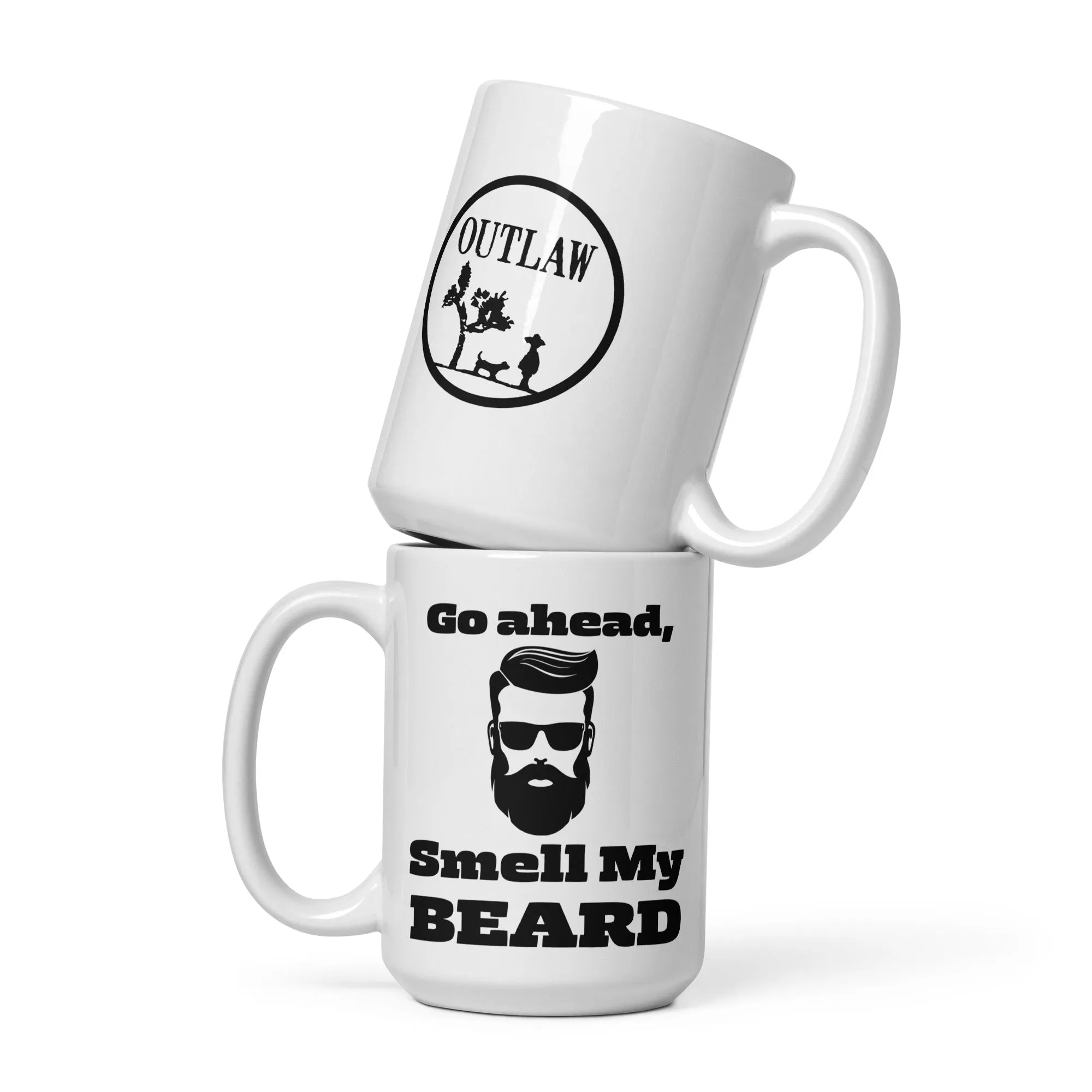 "Go Ahead, Smell My Beard" White Glossy Mug