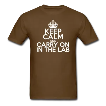 "Keep Calm and Carry On in the Lab" (white) - Men's T-Shirt