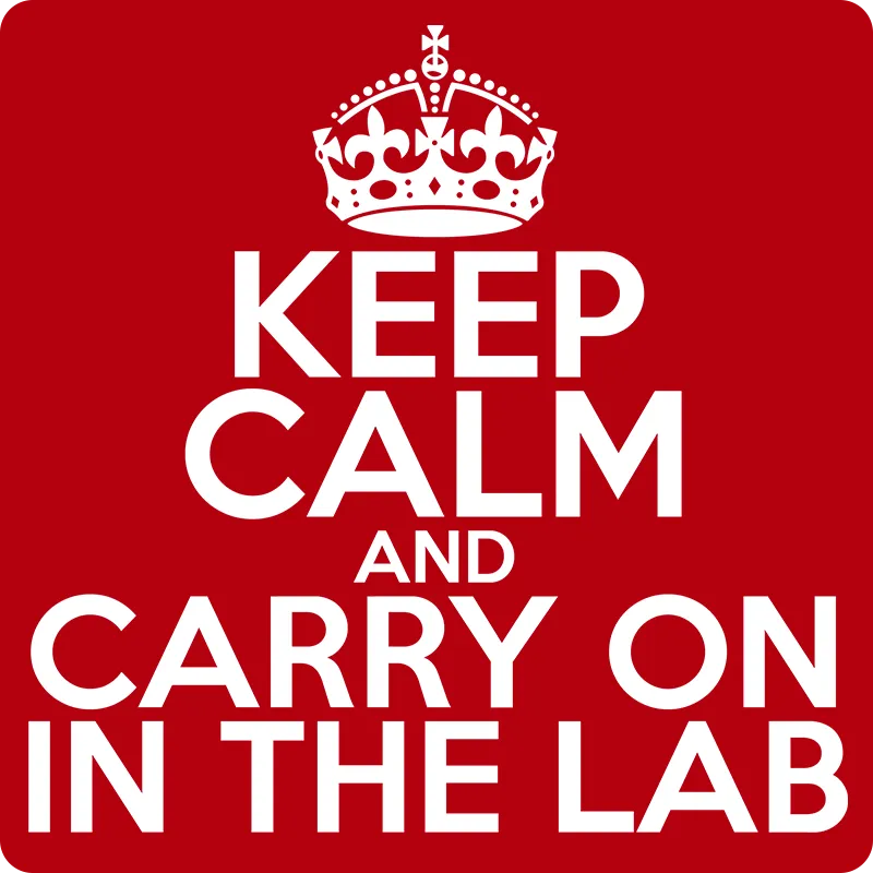 "Keep Calm and Carry On in the Lab" (white) - Men's T-Shirt