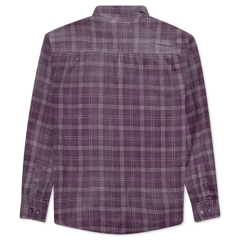 Rebuild Flannel Ribbon Shirt / Reflection - Purple Plaid