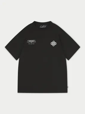 REPEAT EMBLEM SCRIPT RELAXED T-SHIRT - BLACK