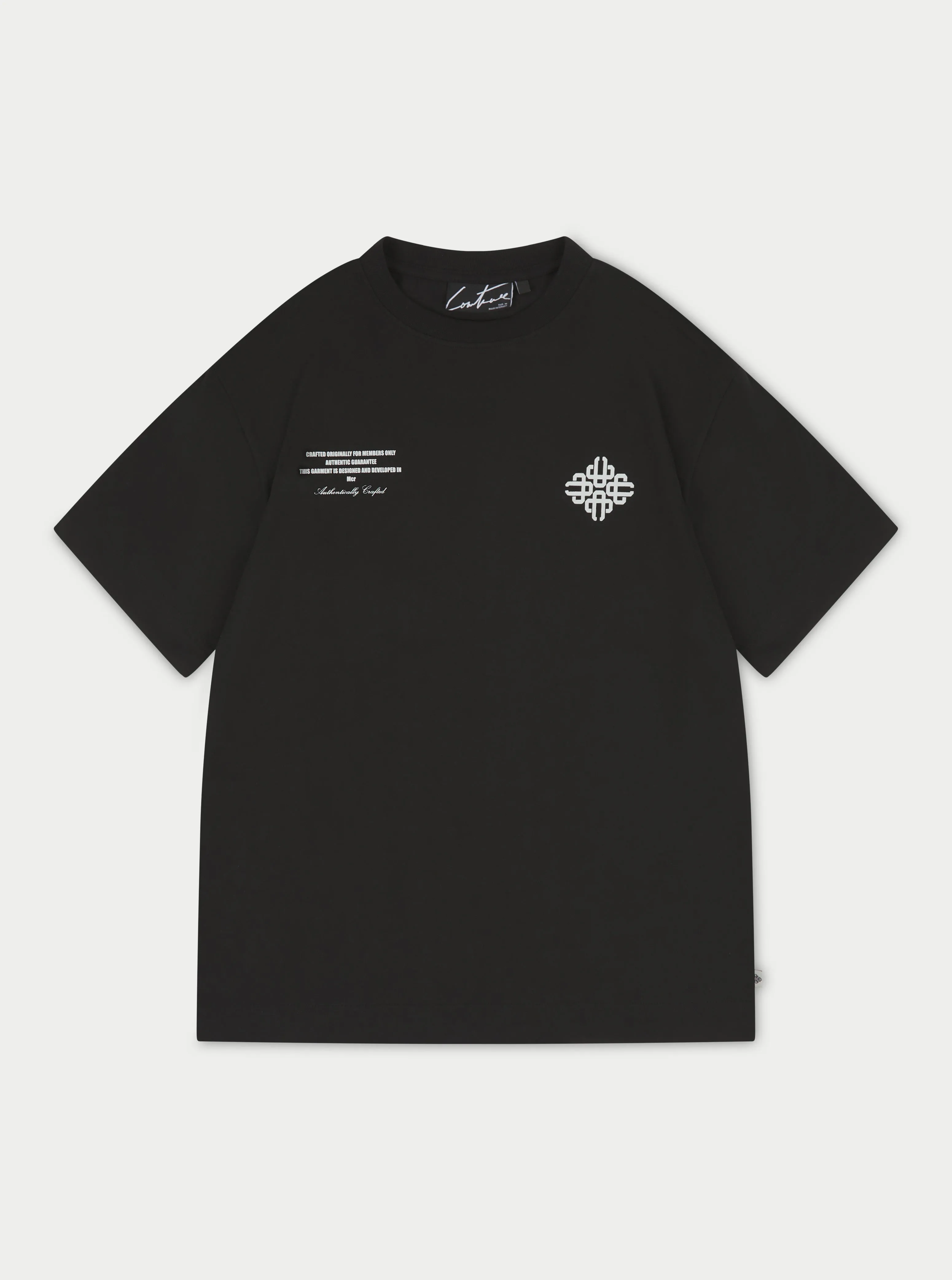 REPEAT EMBLEM SCRIPT RELAXED T-SHIRT - BLACK