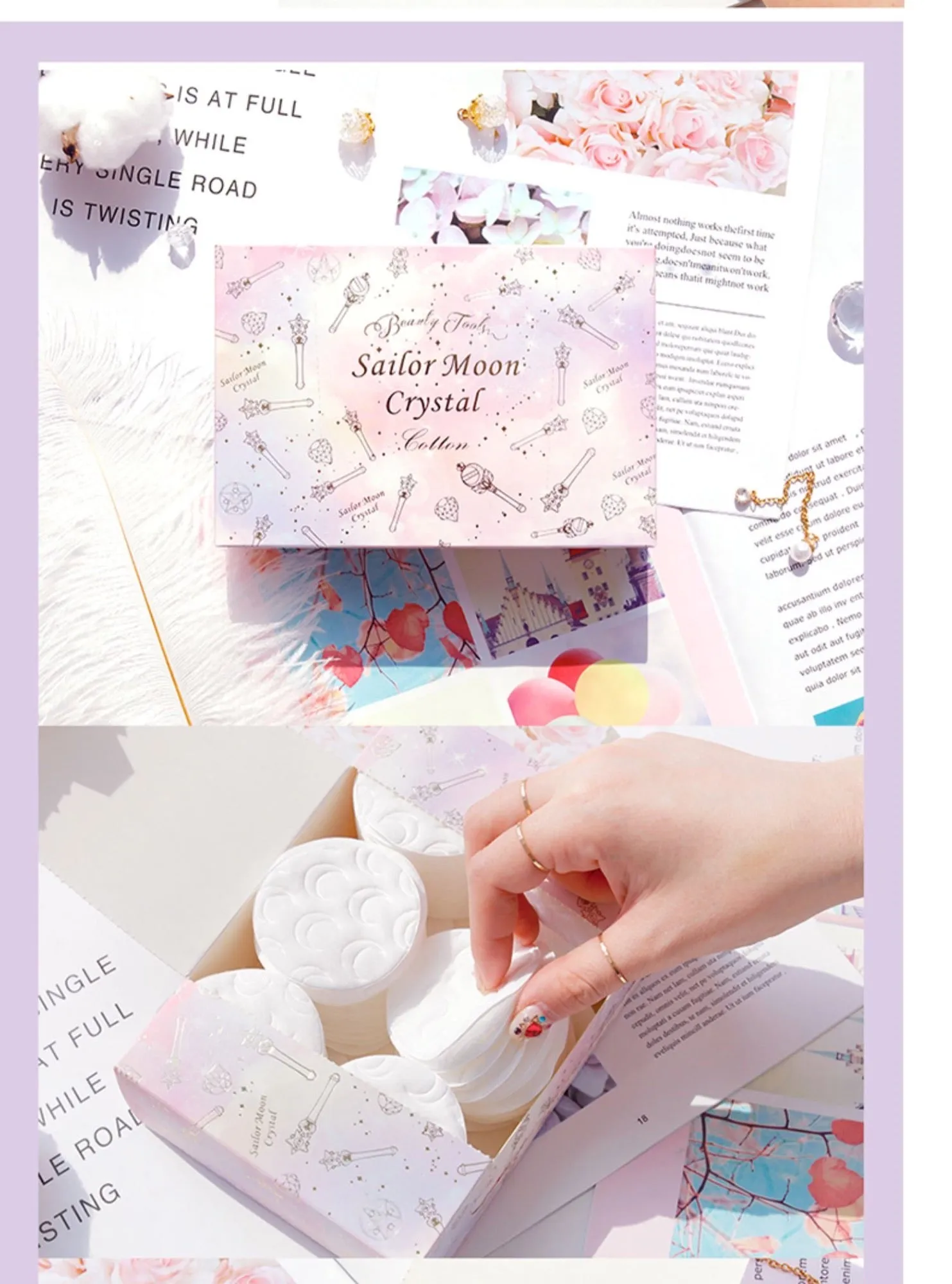 sailor moon makeup cotton pads