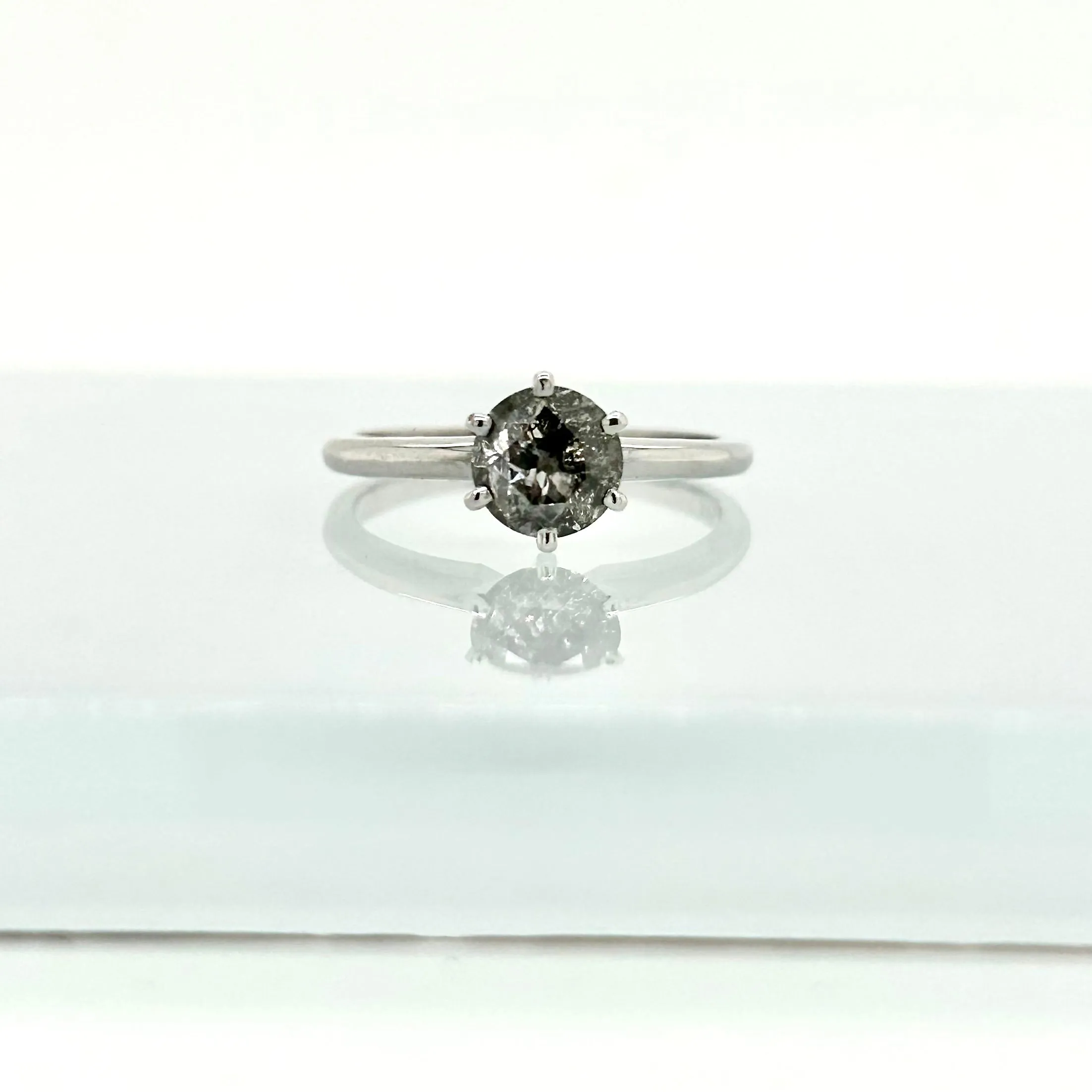 Salt and Pepper Diamond Ring Engagement, Black Diamond Ring