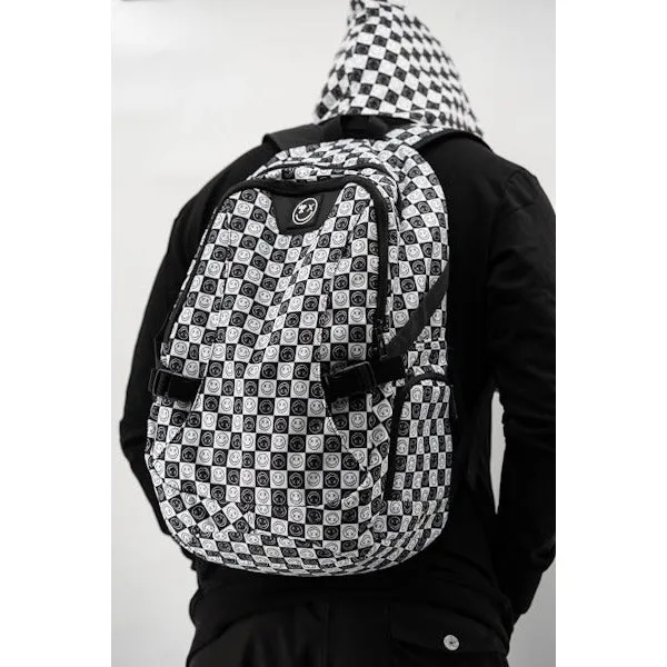 Salty Savage Essential Sport Backpack | Black/White Checkerboard