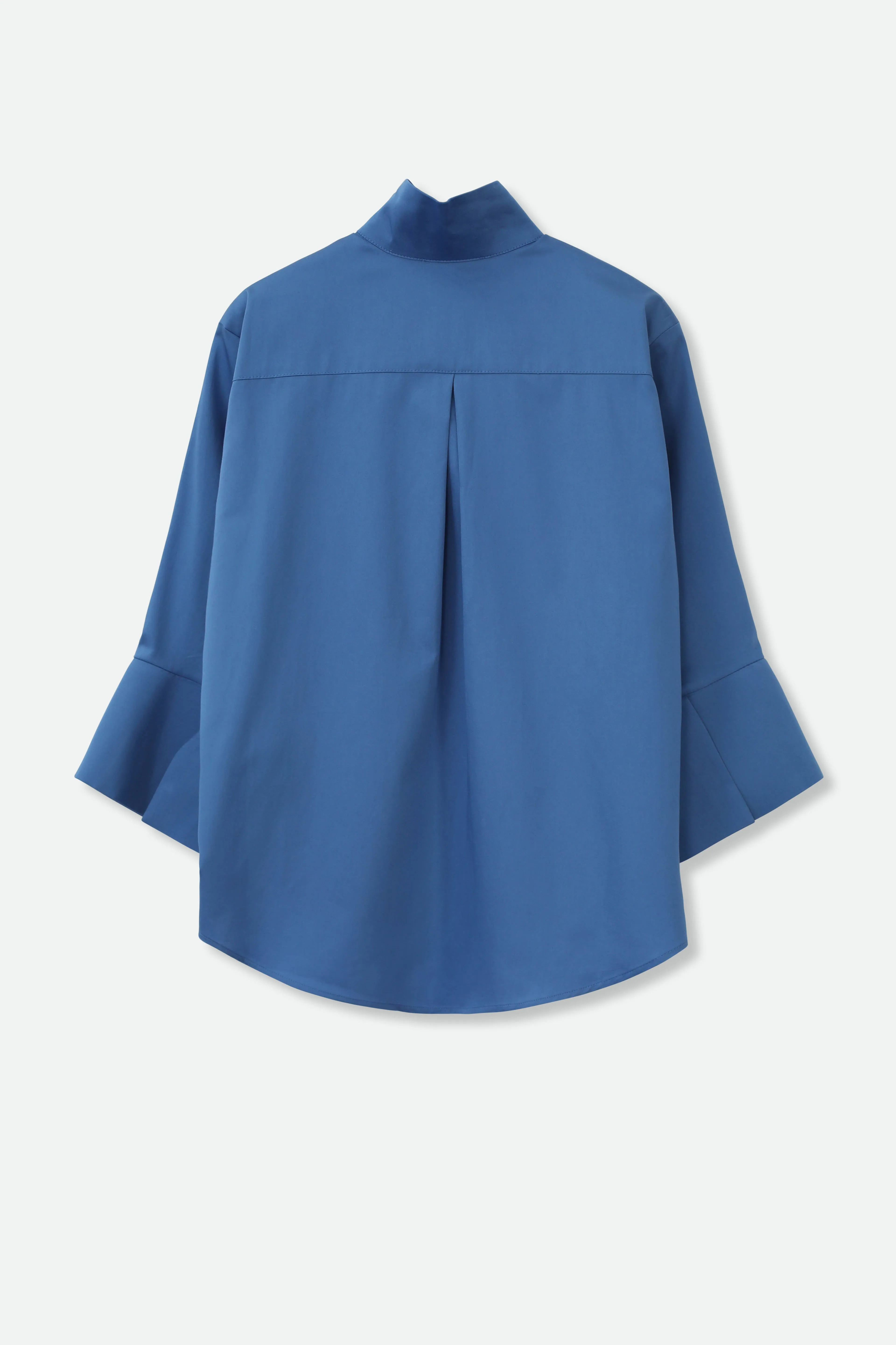 SANDRINE WIDE-CUFF SHIRT IN ITALIAN COTTON STRETCH