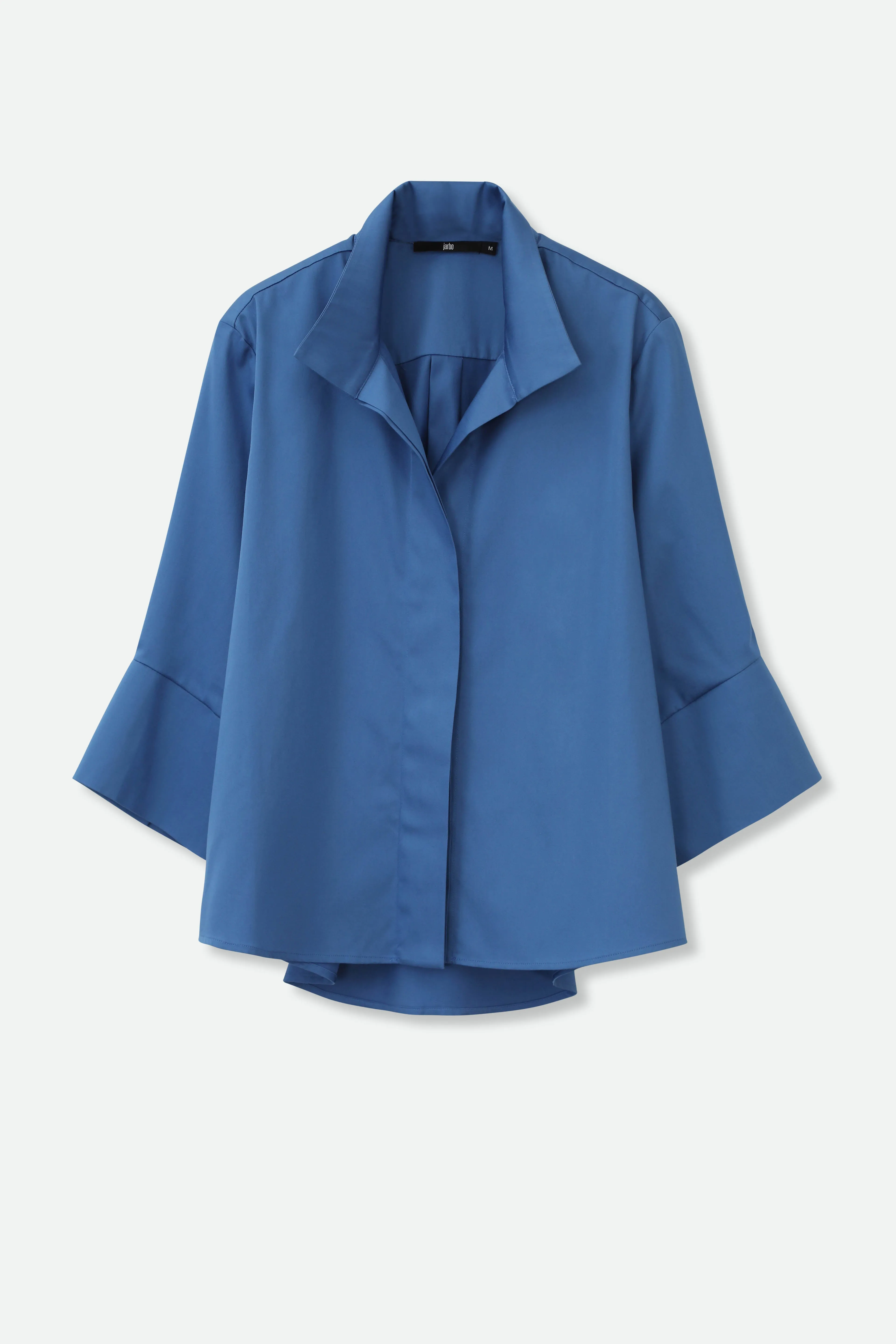 SANDRINE WIDE-CUFF SHIRT IN ITALIAN COTTON STRETCH