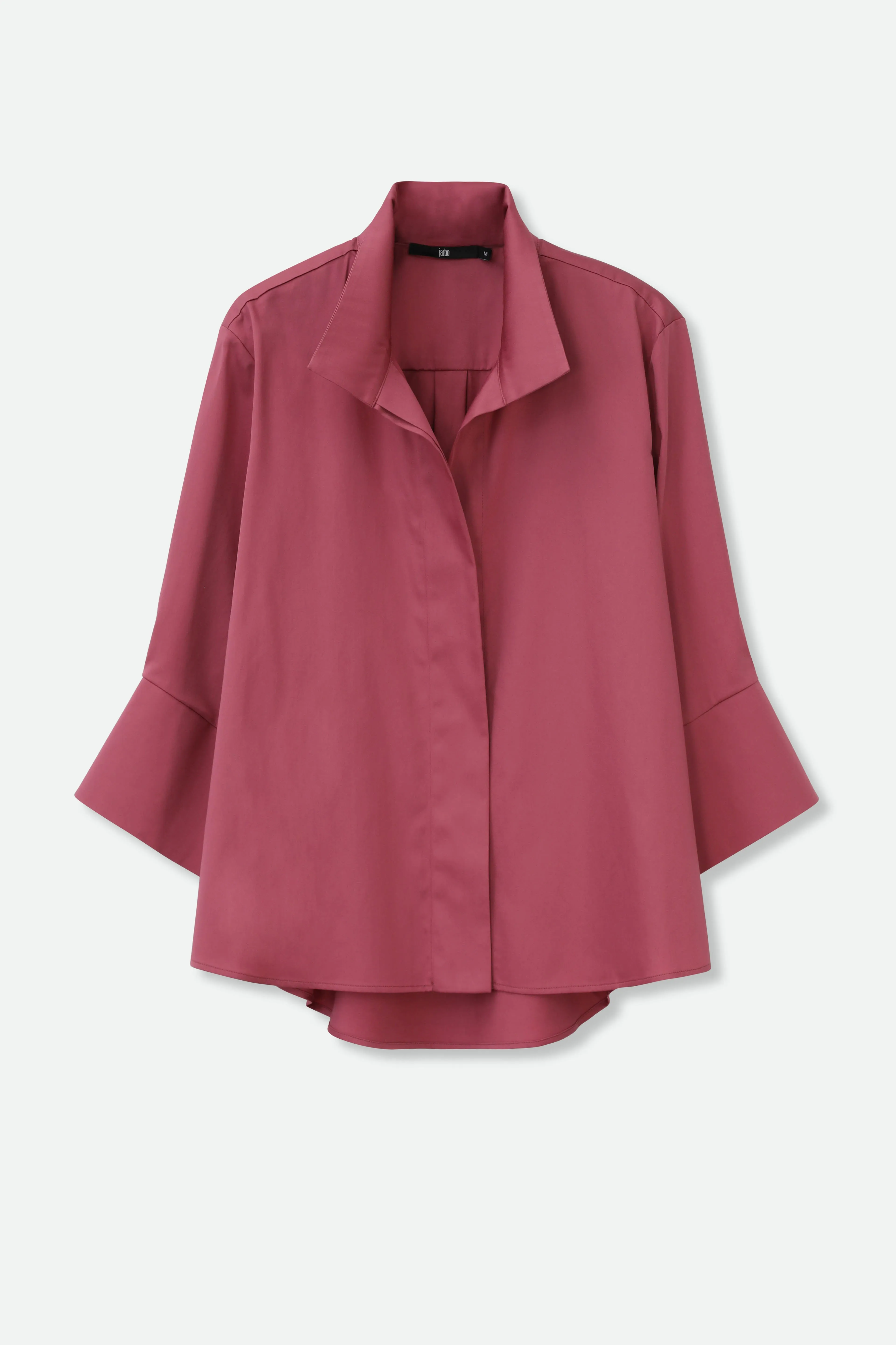 SANDRINE WIDE-CUFF SHIRT IN ITALIAN COTTON STRETCH