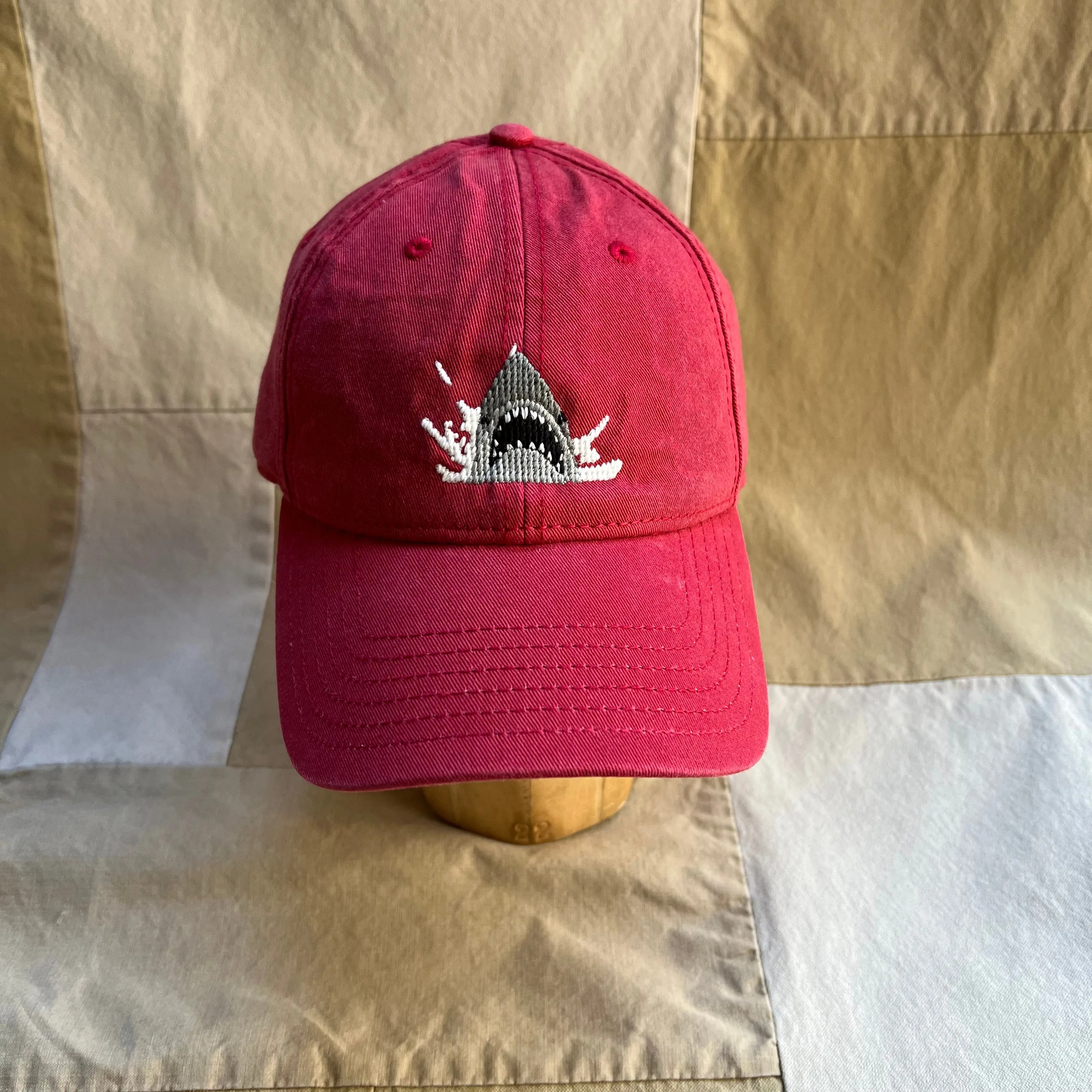 Sault "Jaws" Needlepoint Hat, Weathered Red