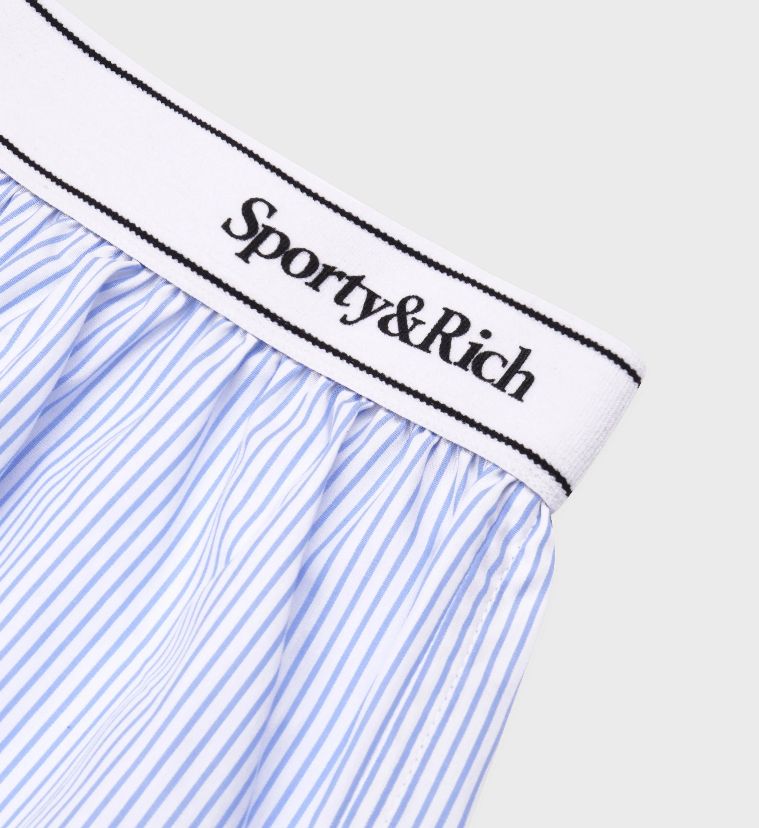 Serif Logo Boxer Shorts - White/Light Blue Striped