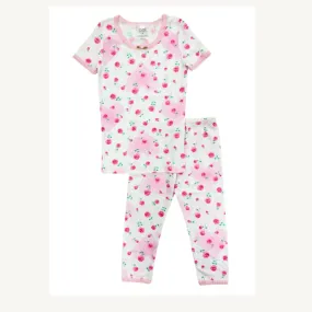 short sleeve pajama set in rose