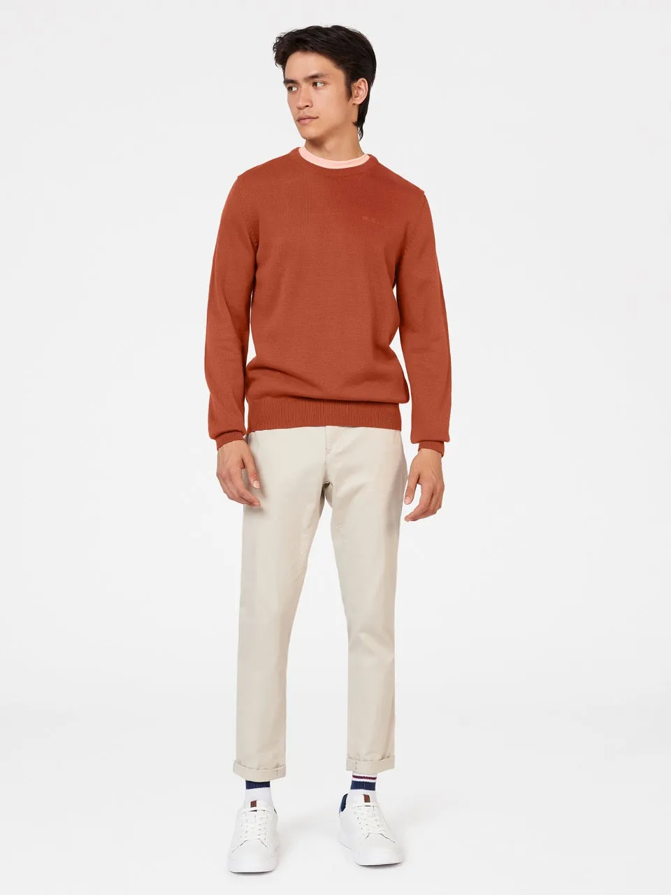 Signature Knitted Crewneck Sweater - Cinnamon