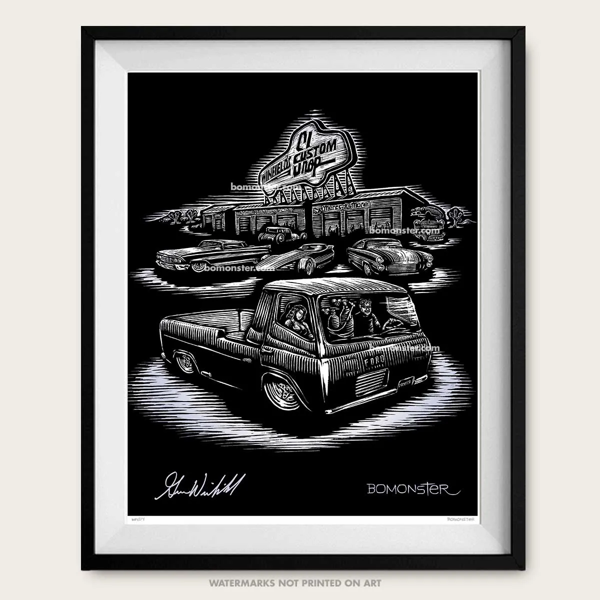 Signed 11x17" Custom Car Litho Art Print "Winfield"