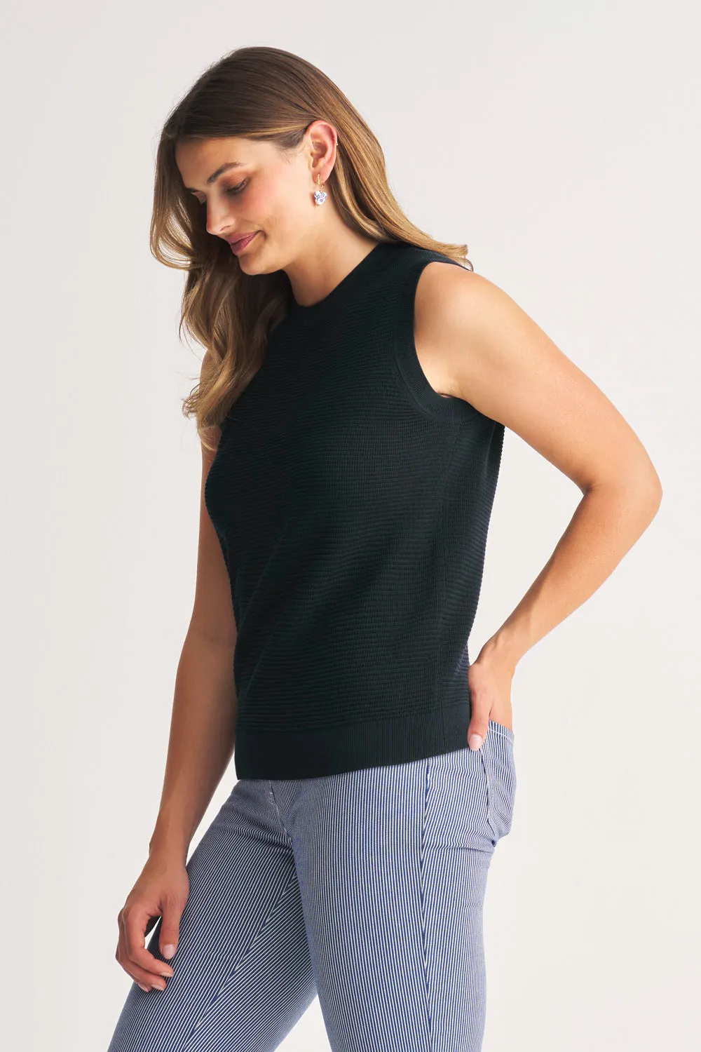 Silk Blend Knit Tank - Ink