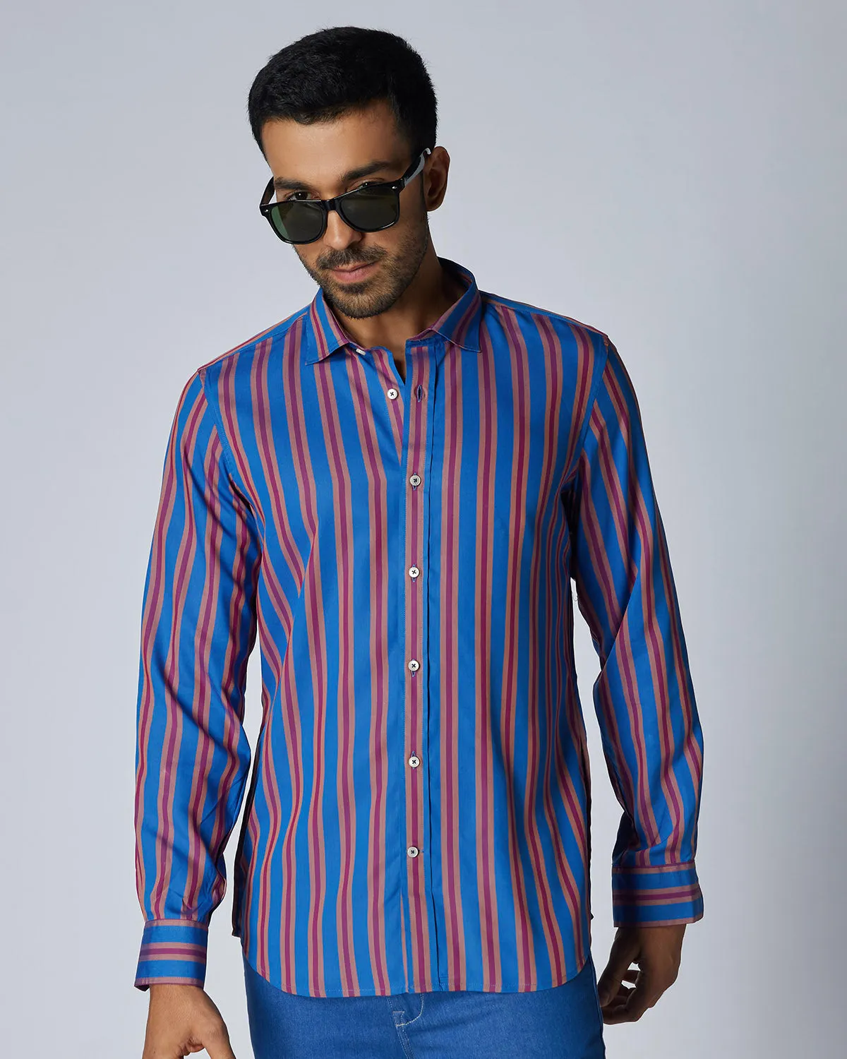 Somelos Striped Shirt - Blue