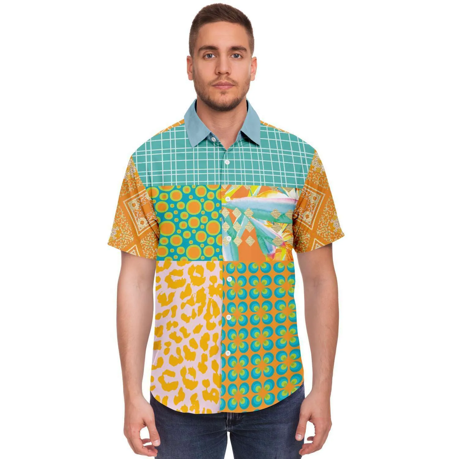 South Beach Short Sleeve Button Down Shirt