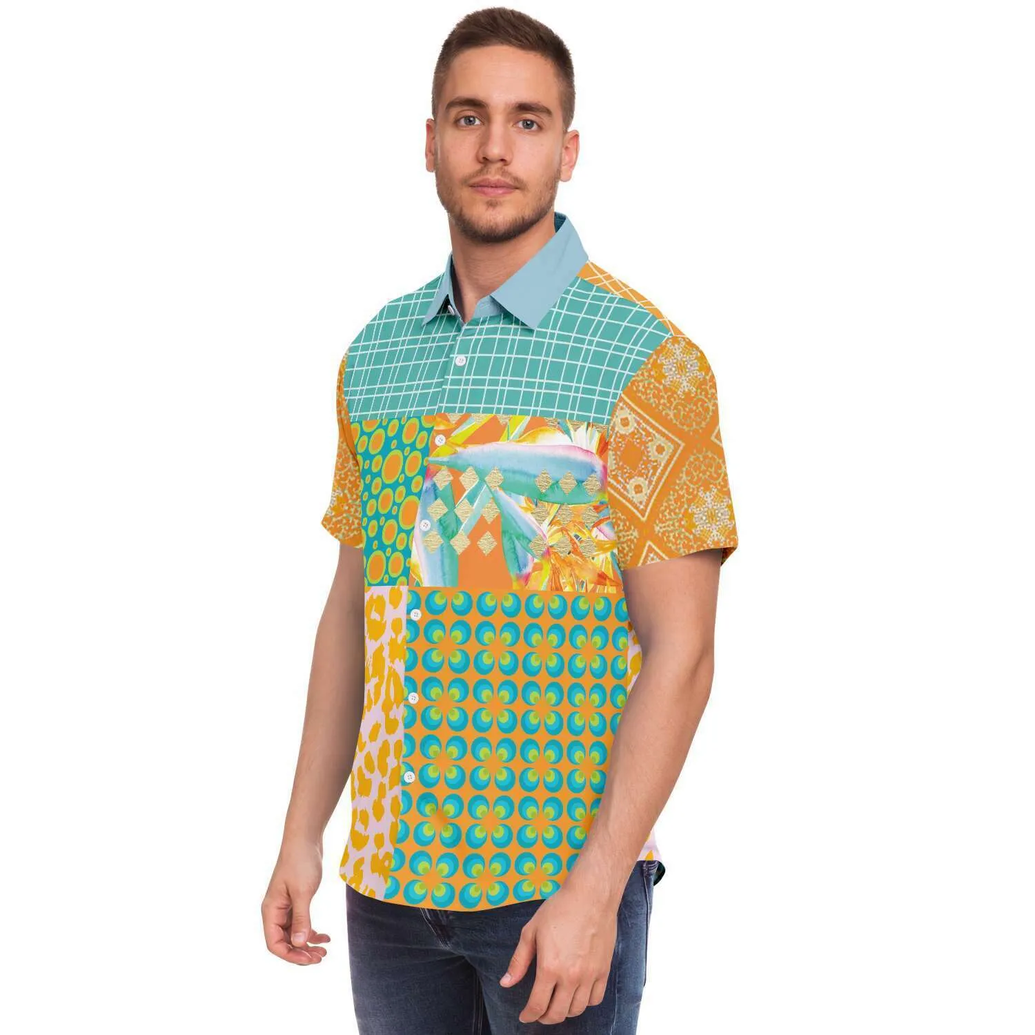 South Beach Short Sleeve Button Down Shirt