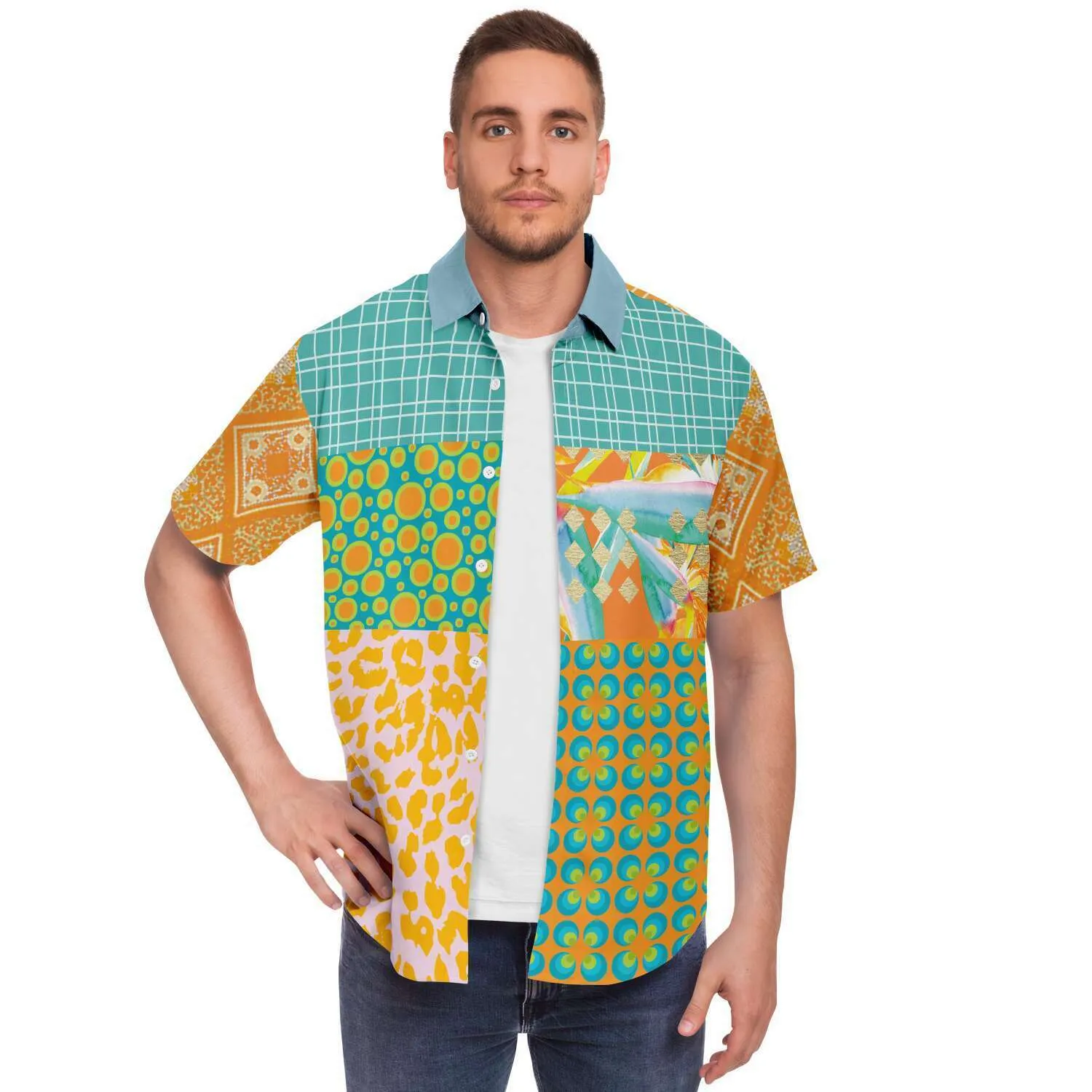 South Beach Short Sleeve Button Down Shirt