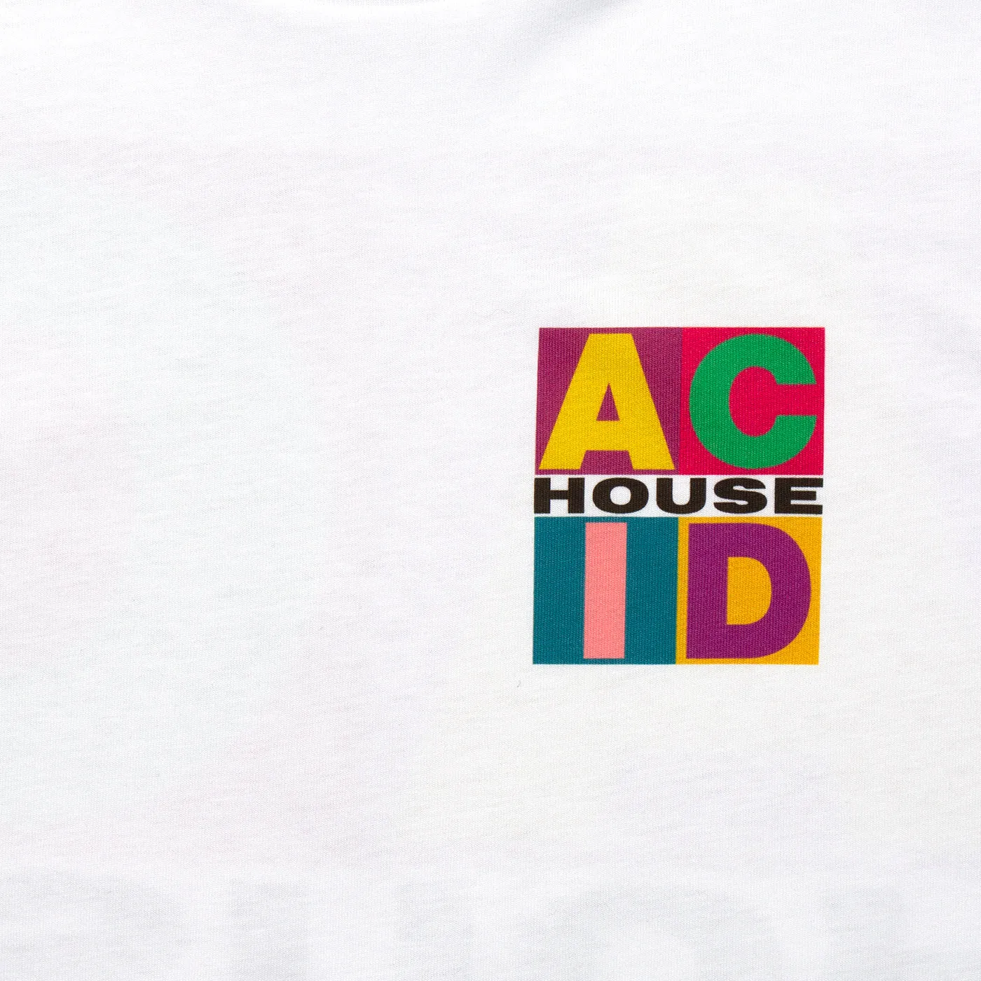 Squares Acid House Back Print - Tshirt - White