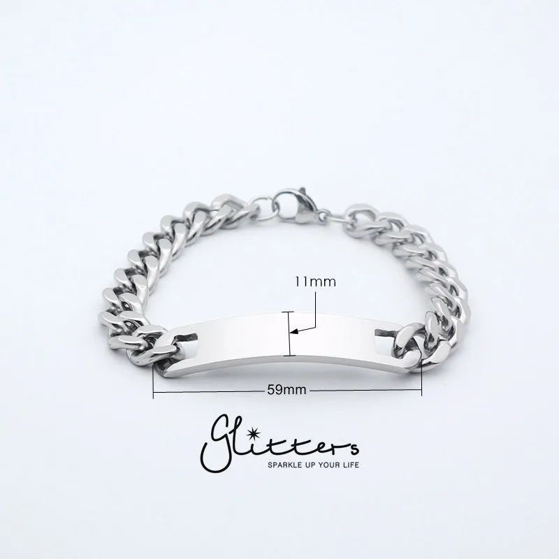 Stainless Steel Men's ID Bracelet 11mm Width