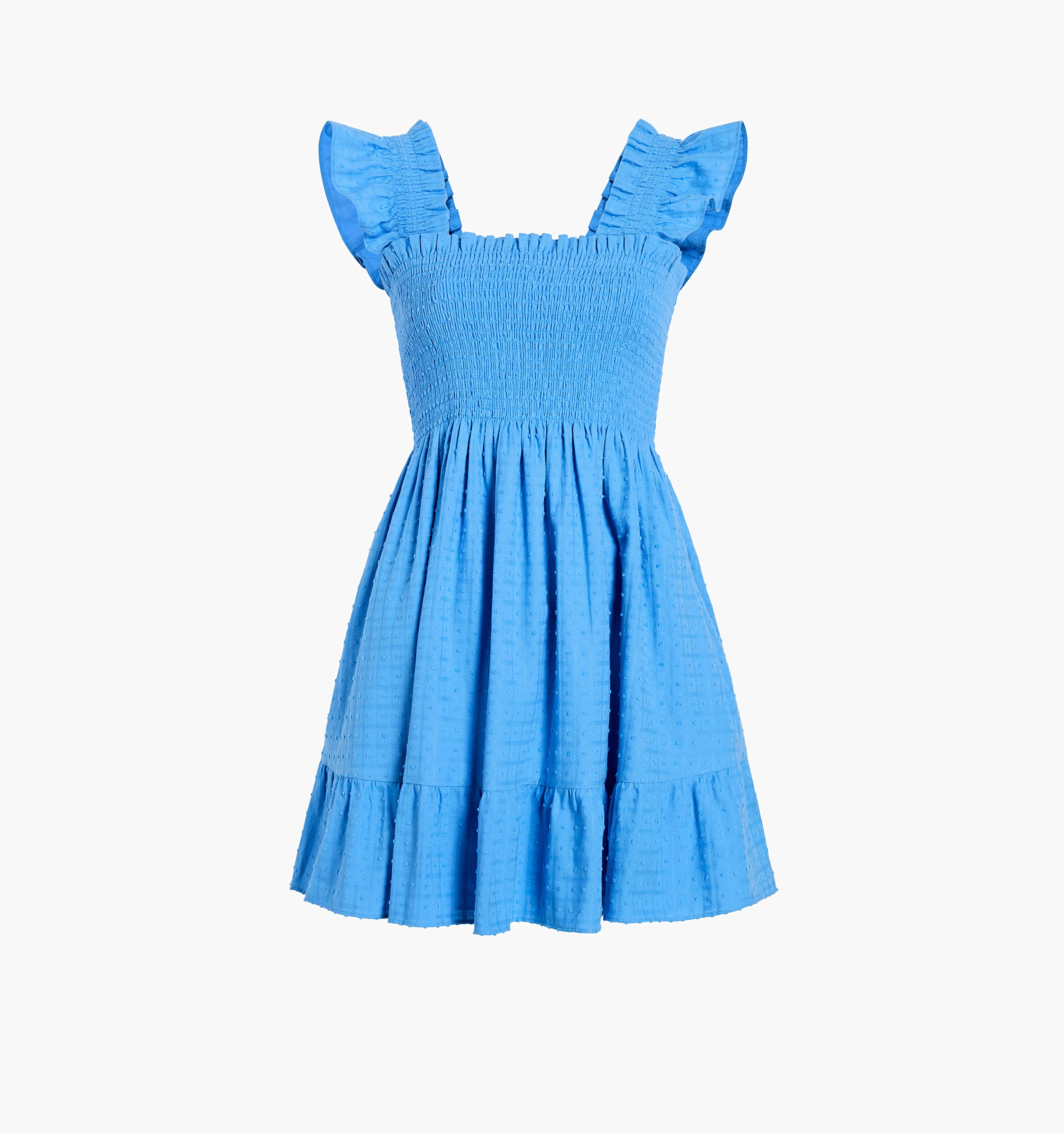 The Elizabeth Nap Dress - Hydrangea Blue Textured Clip Dot