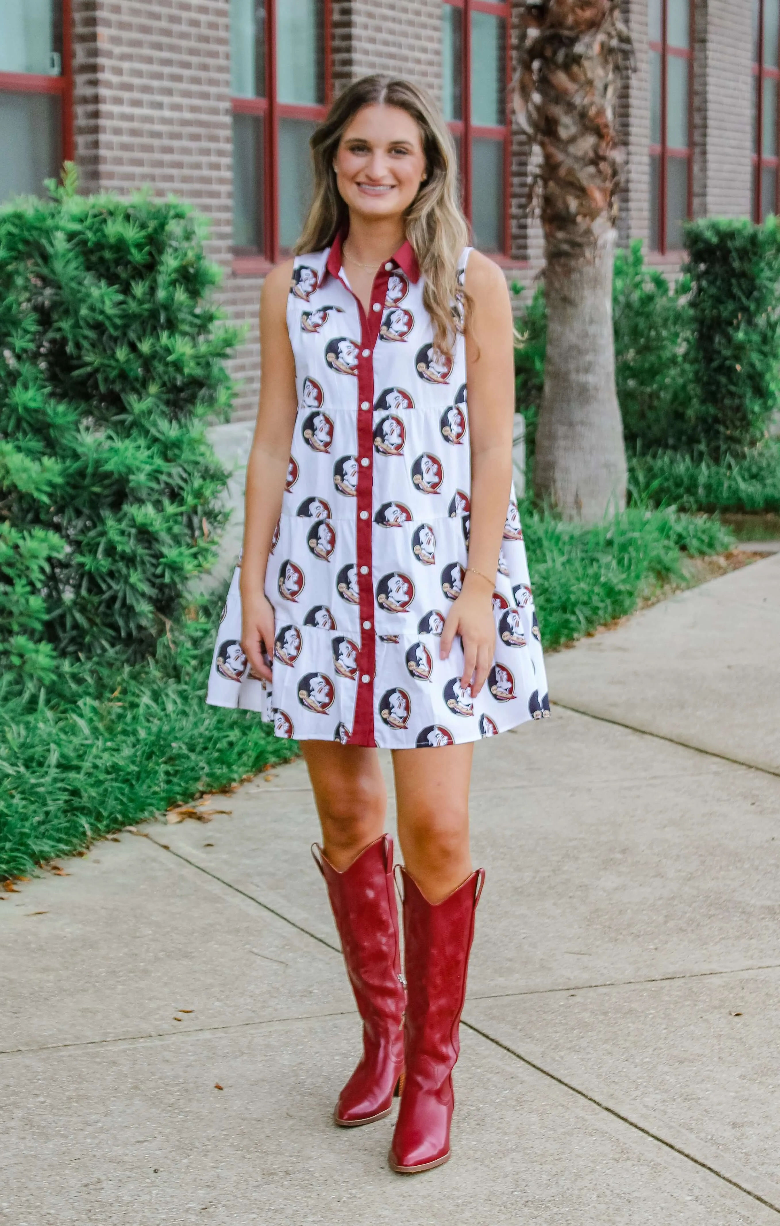 The 'Noles Poplin Tank Dress