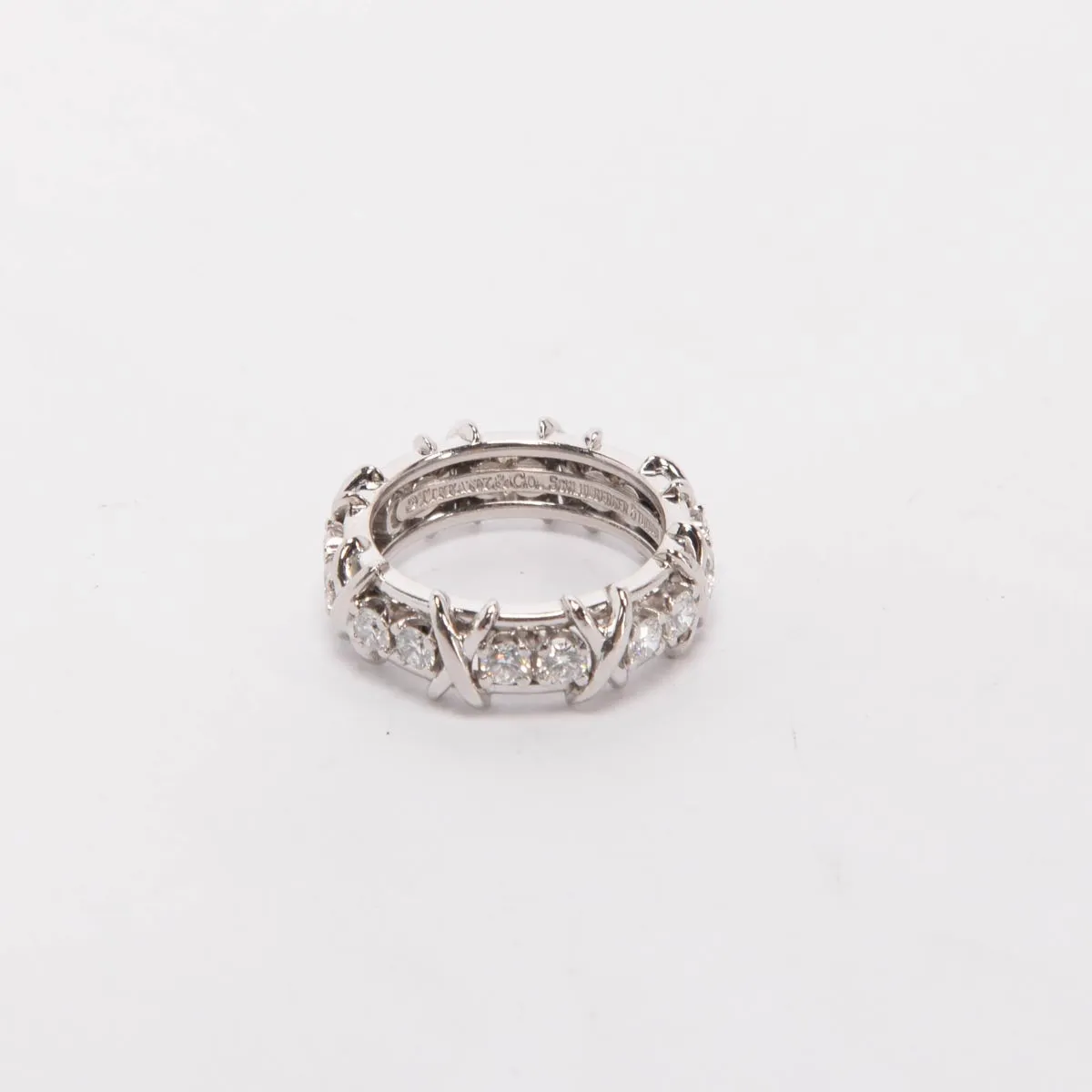 Tiffany & Co Platinum & Diamond Schlumberger 16 Stone Ring