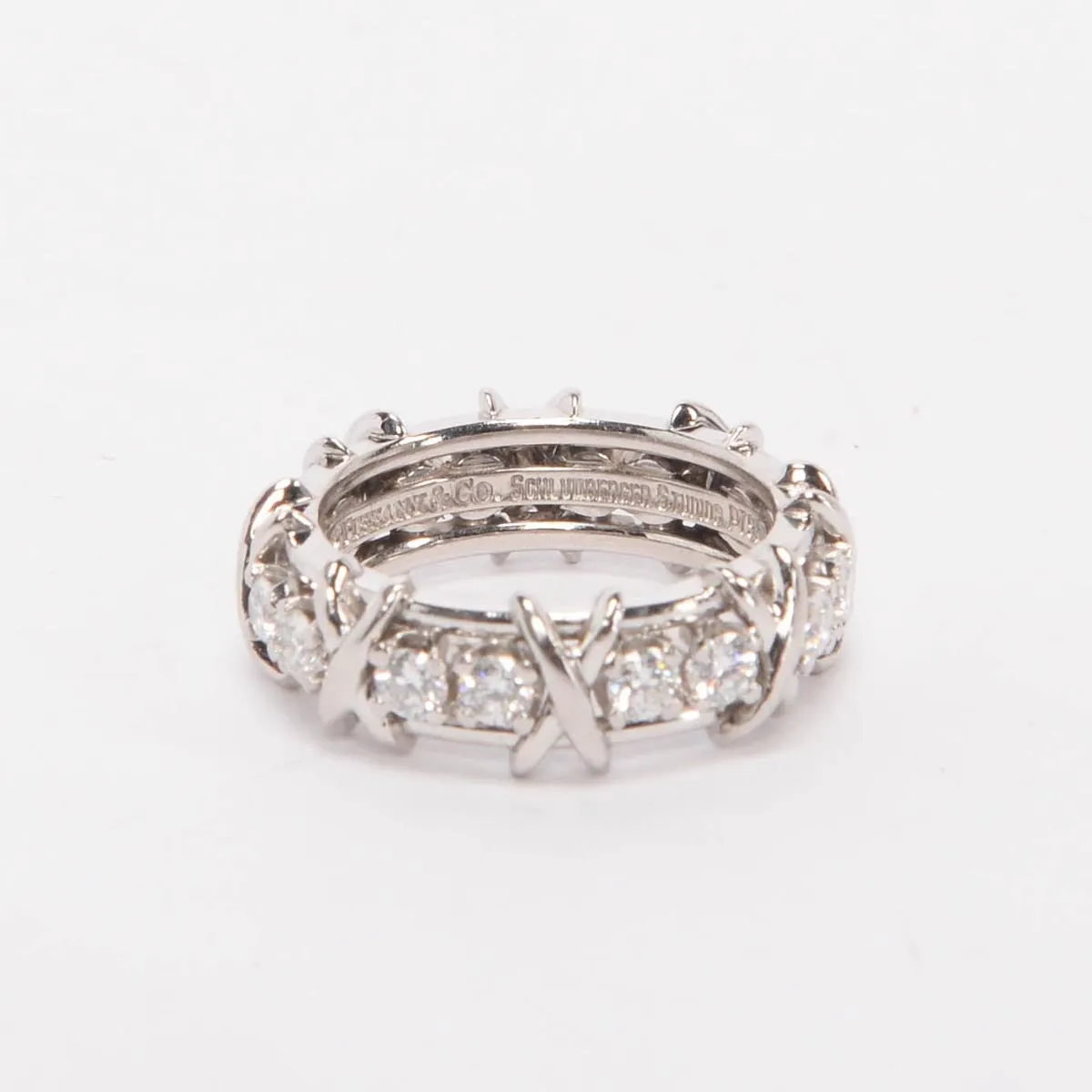 Tiffany & Co Platinum & Diamond Schlumberger 16 Stone Ring