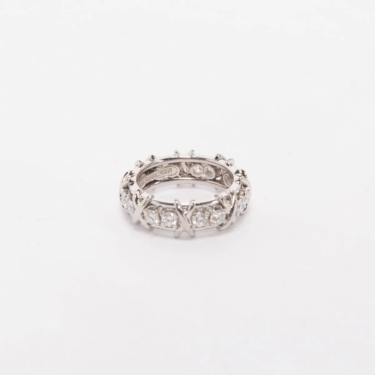 Tiffany & Co Platinum & Diamond Schlumberger 16 Stone Ring