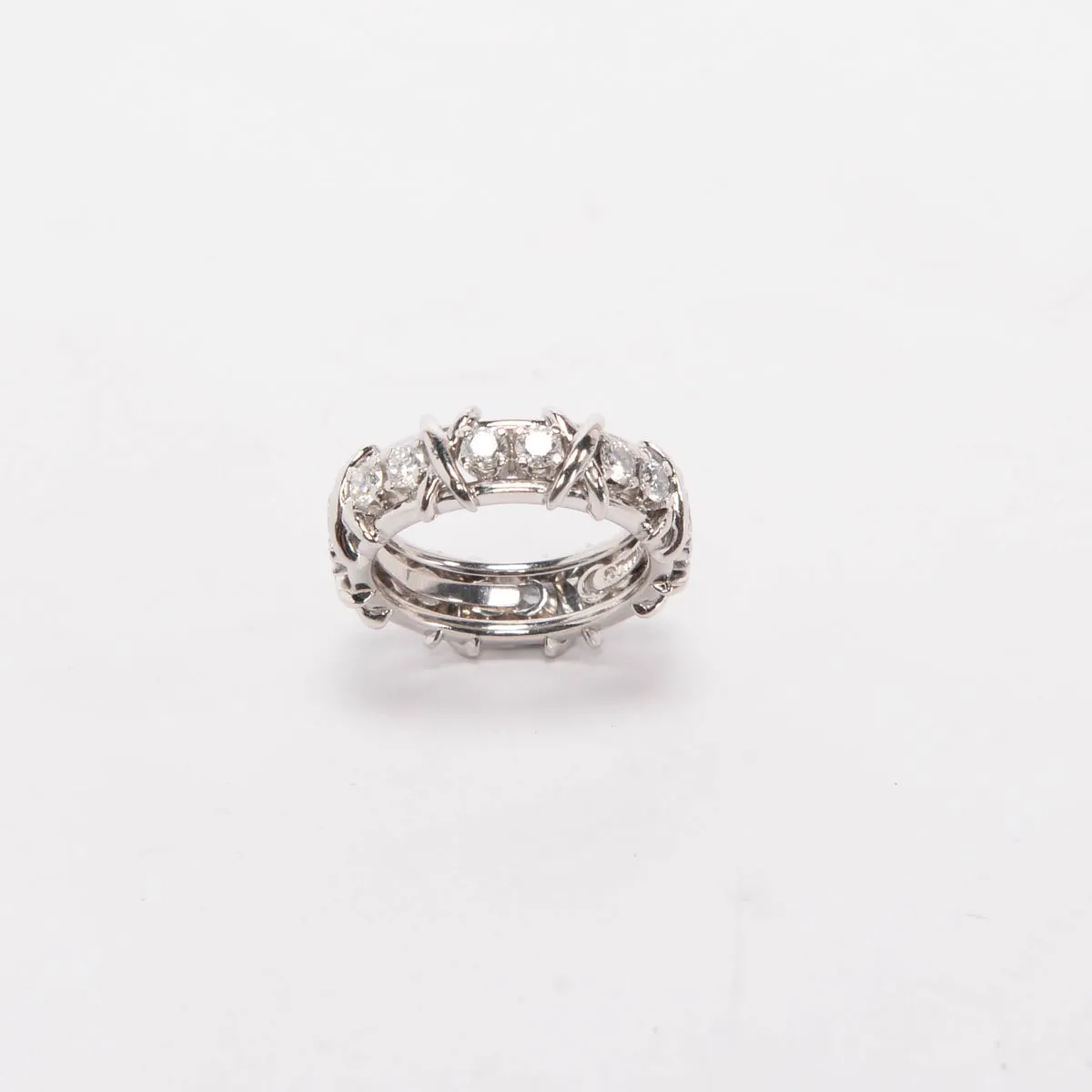 Tiffany & Co Platinum & Diamond Schlumberger 16 Stone Ring