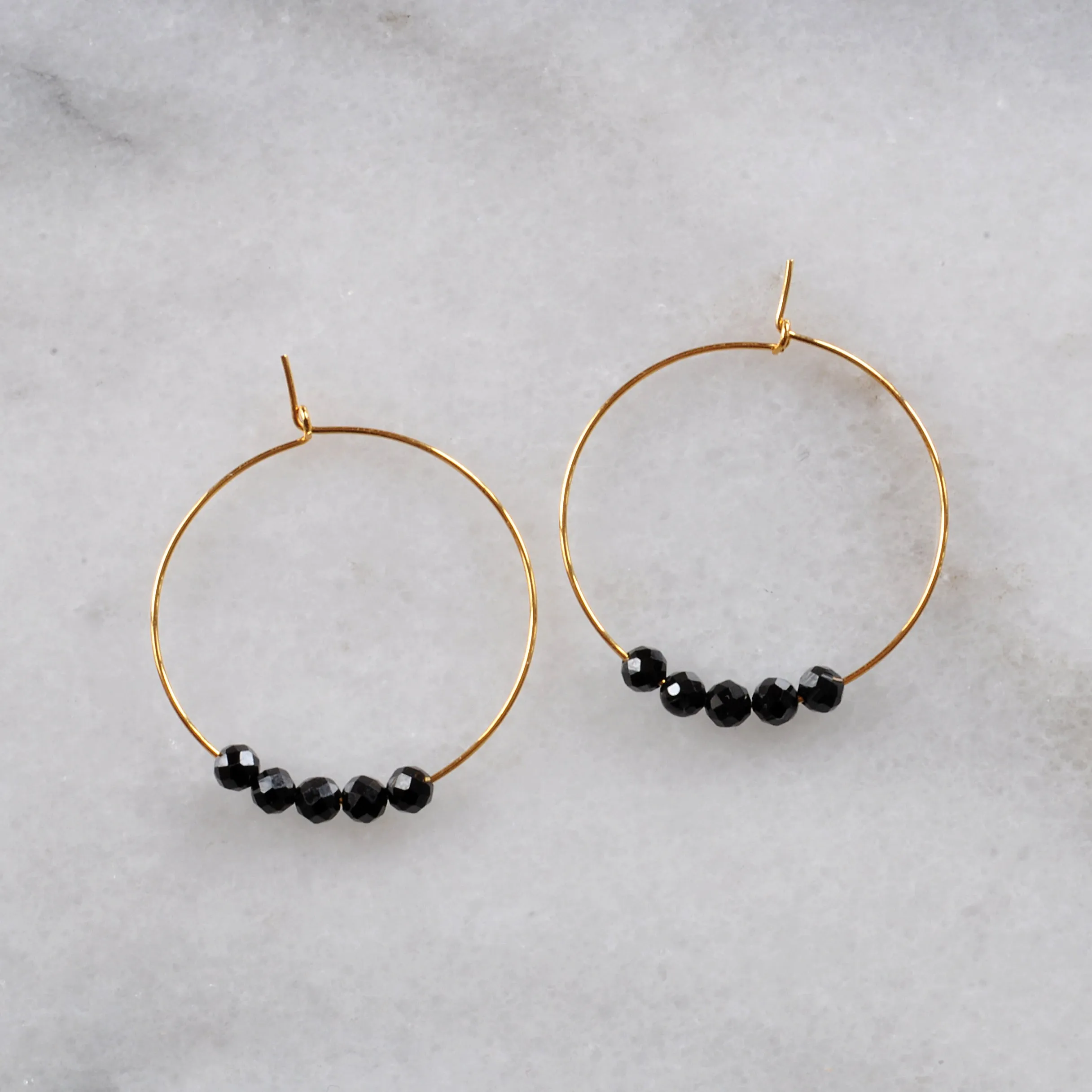 Tiny Gemstone Hoop Earrings