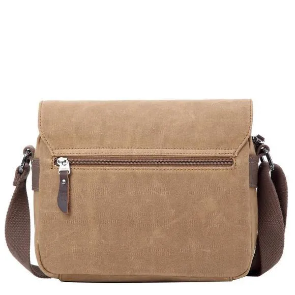 Troop London Heavy Wax Cotton Canvas Shoulder Bag | Camel