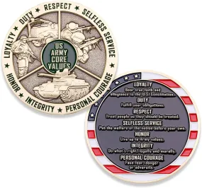 United States Army Core Values Challenge Coin 1-Pack (Single Coin)