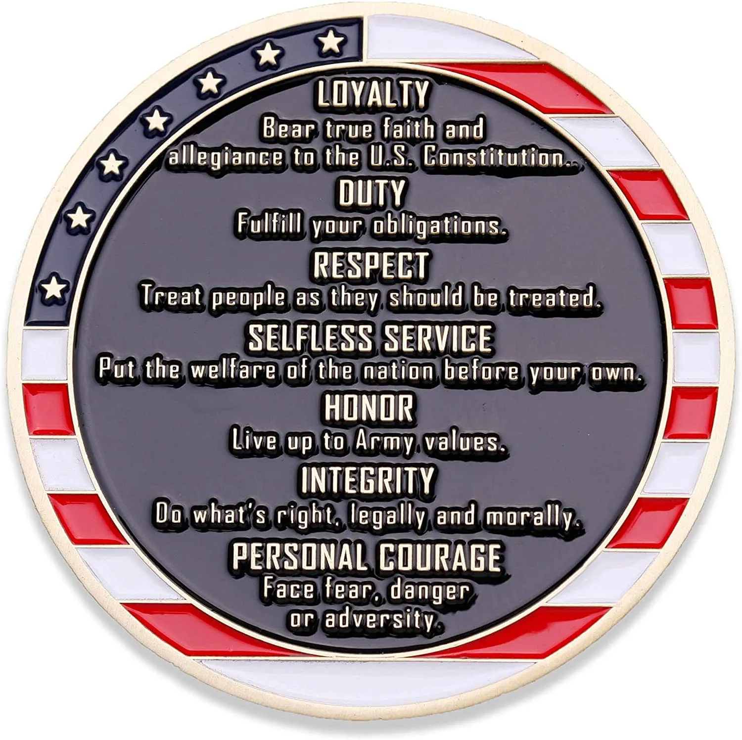 United States Army Core Values Challenge Coin 1-Pack (Single Coin)