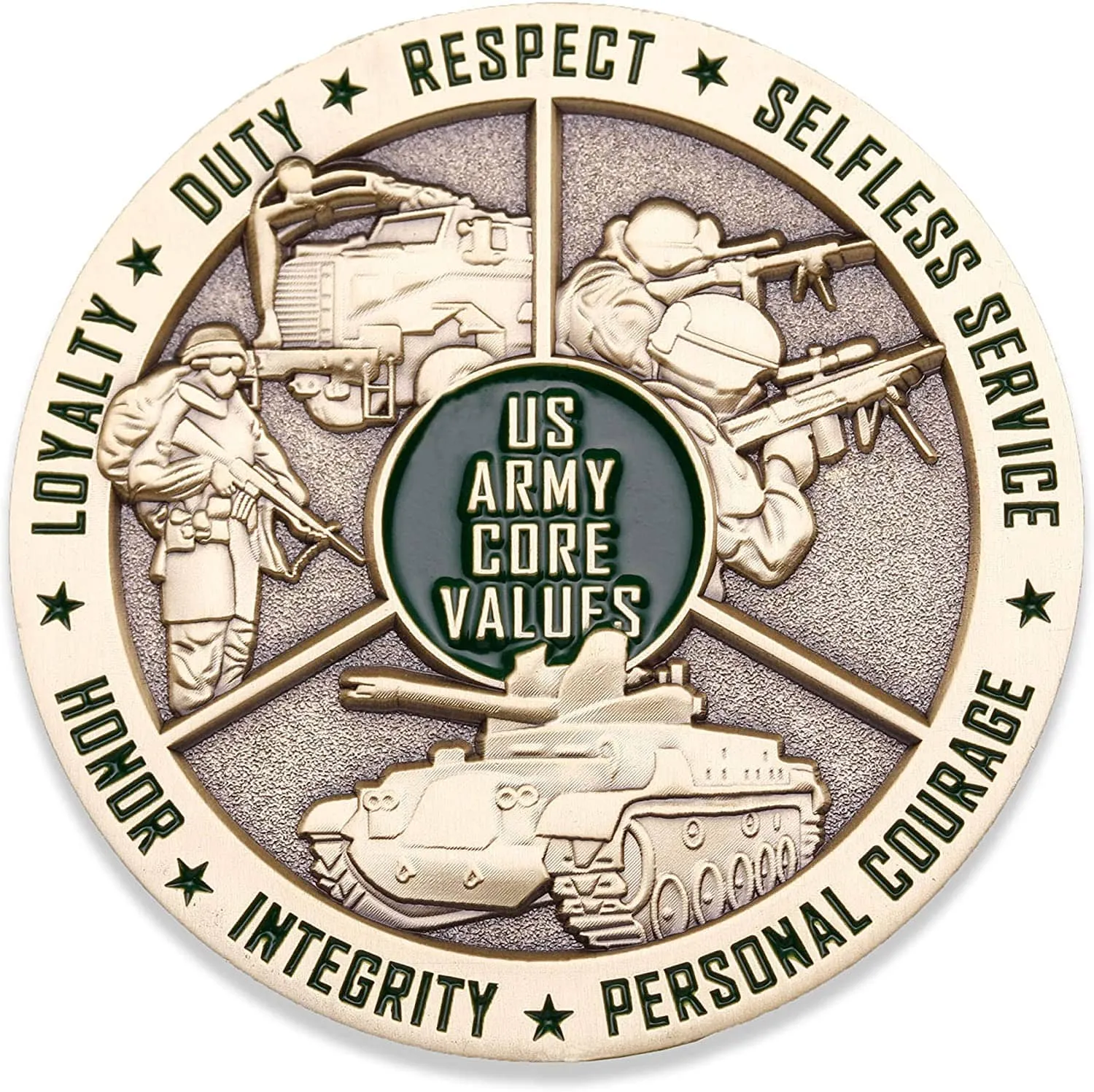 United States Army Core Values Challenge Coin 1-Pack (Single Coin)