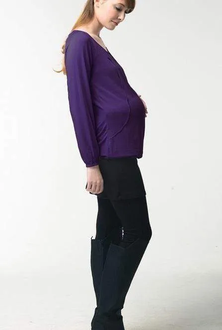 Valma Gather Bamboo Cotton Long Sleeve Nursing Top Purple