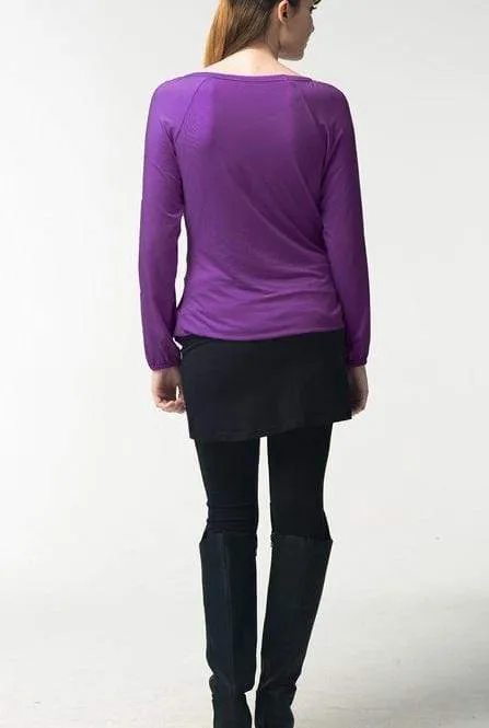 Valma Gather Bamboo Cotton Long Sleeve Nursing Top Purple