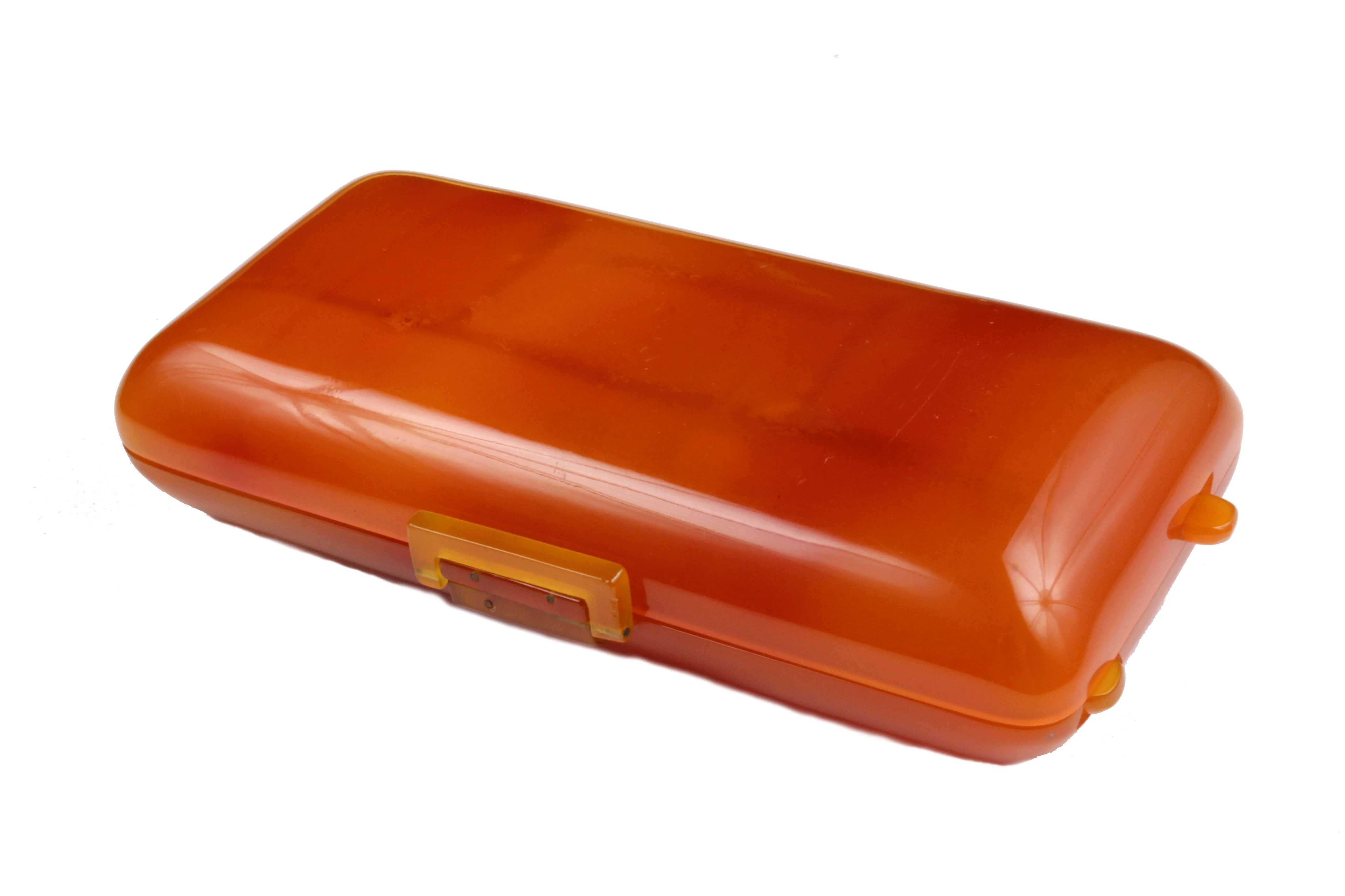 Vintage orange bakelite vanity purse bag