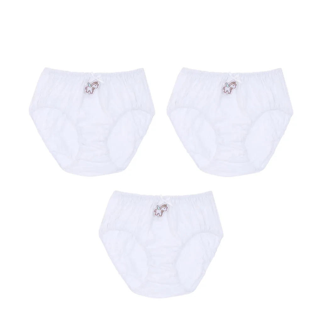 Wacoal Bloom Panty กางเกงในร้อยยางสำหรับเด็ก Pack 3 ชิ้น  รูปแบบ Half  รุ่น WU6A33 สีขาว (WH)