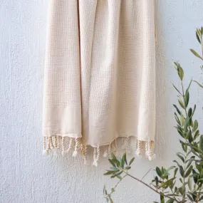 Waffle-weave Turkish Towel White