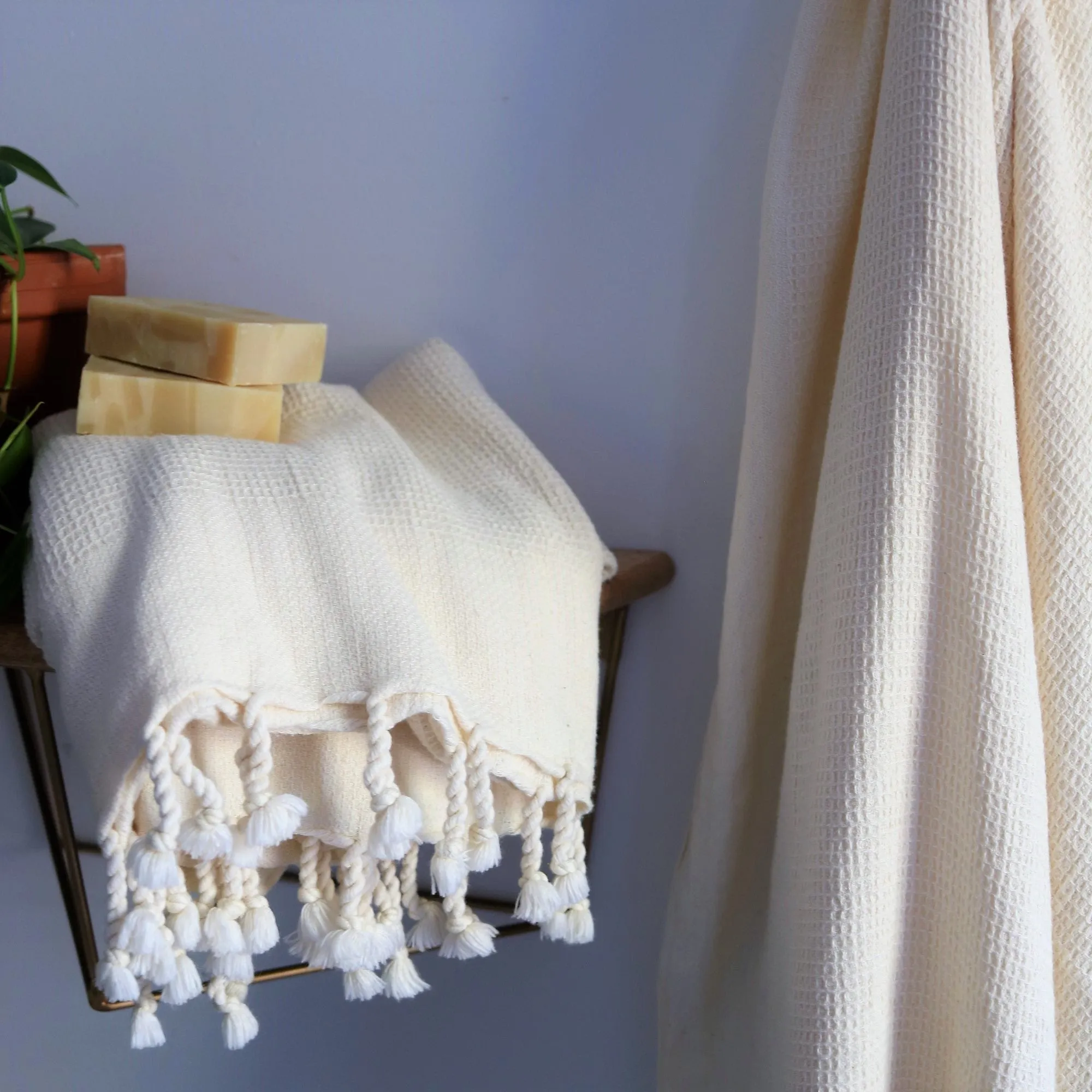 Waffle-weave Turkish Towel White