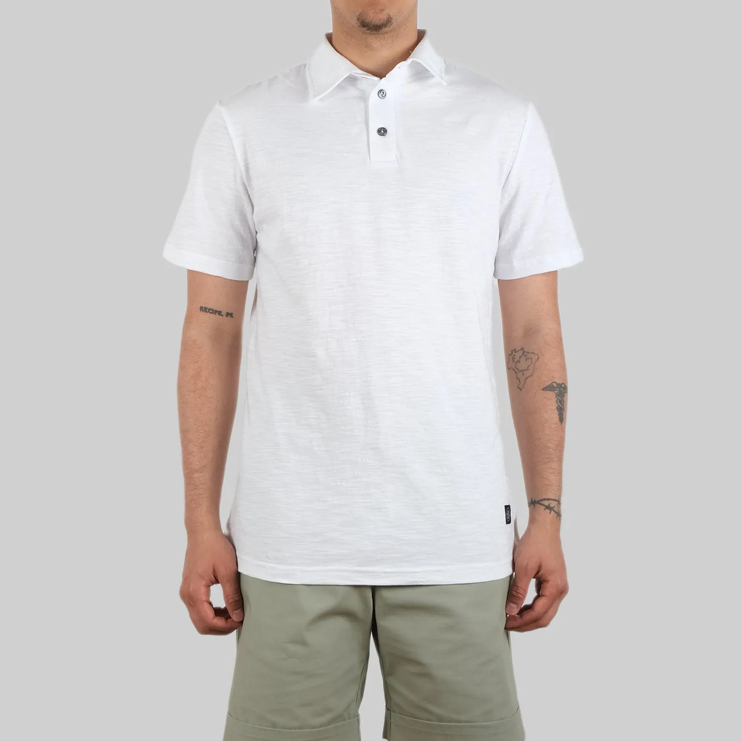 White Slub S/S Polo