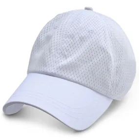 White Wicking Soft Mesh - Unstructured Baseball Cap