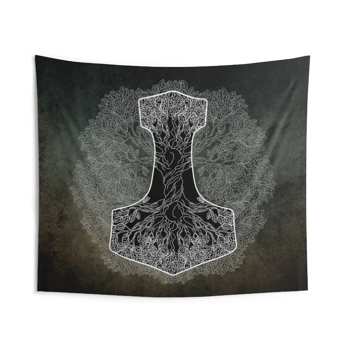 Yggdrasil World Tree of Life Mjolnir Wall Tapestry