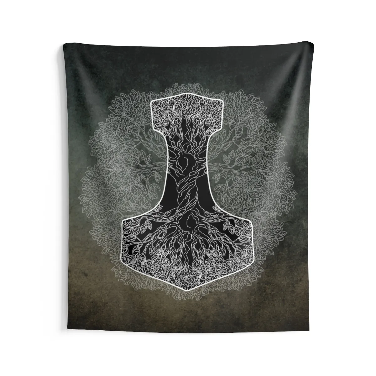 Yggdrasil World Tree of Life Mjolnir Wall Tapestry